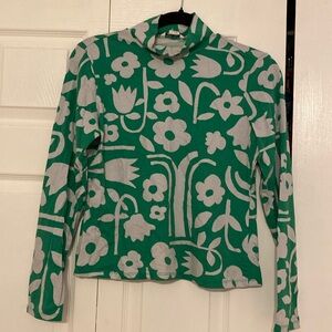 Monki abstract flower print turtleneck
